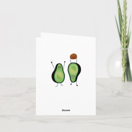 Avocado grappige handlangslang, groene put bedankkaart (Achterkant)