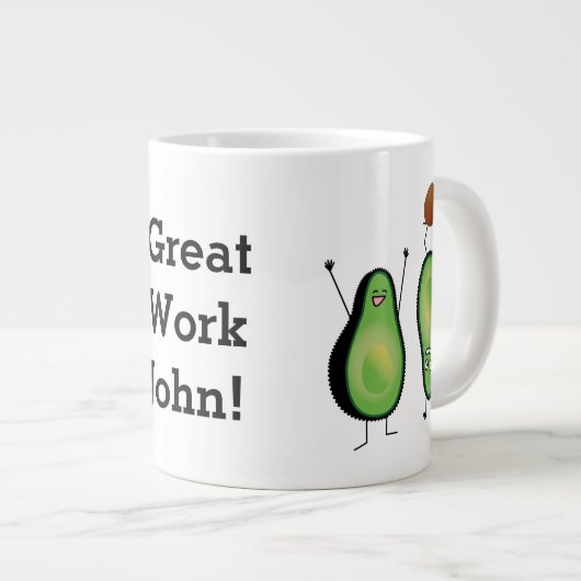 Avocado grappige handlangslang, groene put grote koffiekop (Voorkant rechts)