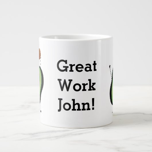 Avocado grappige handlangslang, groene put grote koffiekop (Voorkant)