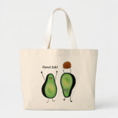 Avocado grappige handlangslang, groene put grote tote bag (Voorkant)