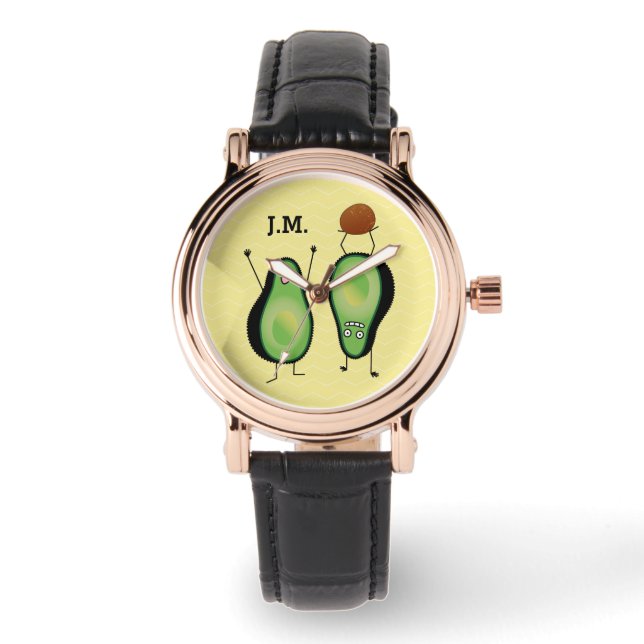 Avocado grappige handlangslang, groene put horloge (Voorkant)