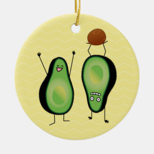 Avocado grappige handlangslang, groene put keramisch ornament