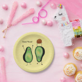 Avocado grappige handlangslang, groene put papieren bordje (Feest)