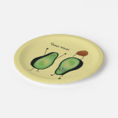 Avocado grappige handlangslang, groene put papieren bordje (Gekanteld)