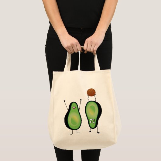 Avocado grappige handlangslang, groene put tote bag (Voorkant (product))