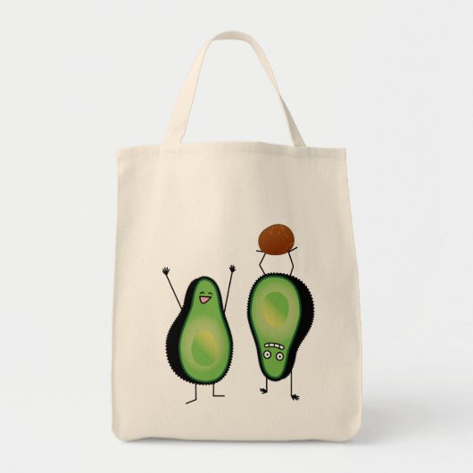 Avocado grappige handlangslang, groene put tote bag (Voorkant)