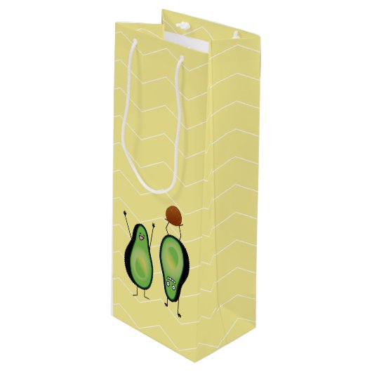 Avocado grappige handlangslang, groene put wijn cadeautas (Voorkant Gekanteld)