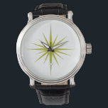 Avocado Green Atomic Starburst Mid Century Modern Horloge<br><div class="desc">Dit moderne  horloge uit het midden van de eeuw heeft een gedurfde avocado-groene starburst,  die een fantastische aanvulling op je pols zal zijn!</div>