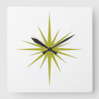 Avocado Green Atomic Starburst Mid Century Modern