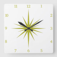 Avocado Green Atomic Starburst-nummers midden eeuw