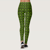 Avocado Green Black Buffalo Heart Plaid Leggings (Achterkant)