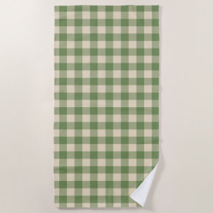 Avocado Green Cotvoordcore Gingham Check Pset Strandlaken