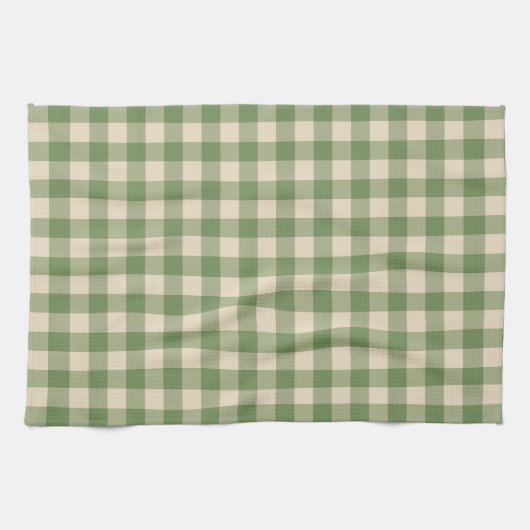 Avocado Green Cotvoordcore Gingham Check Pset Theedoek (Horizontaal)