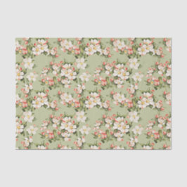 Avocado Green Floral Elegant Tissuepapier