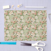 Avocado Green Floral Elegant Tissuepapier (Craft)