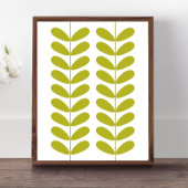 Avocado Green Flower Buds Mid Century Modern Poster