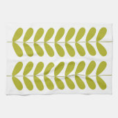 Avocado Green Flowers Retro Mid Century Modern Theedoek (Horizontaal)