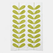 Avocado Green Flowers Retro Mid Century Modern Theedoek (Verticaal)