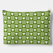 Avocado Green Gingham Heart Patch Plaid Etui (Achterkant)