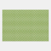 Avocado Green Gingham Heart Patch Plaid Inpakpapier Vel (Voorkant)