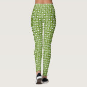 Avocado Green Gingham Heart Patch Plaid Leggings (Achterkant)