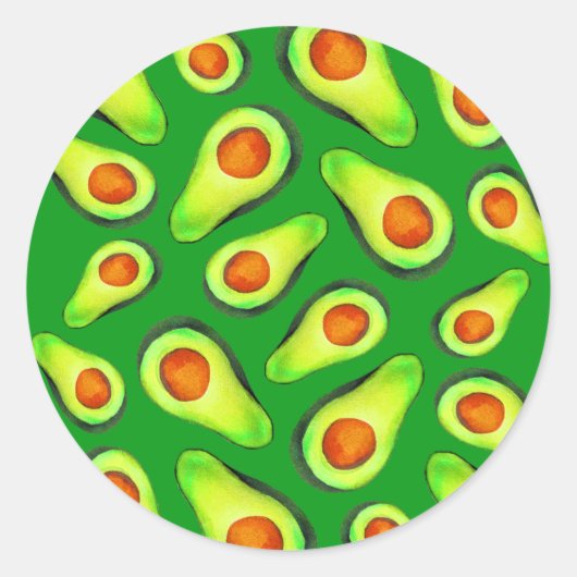 Avocado green health fruit foom ronde sticker (Voorkant)