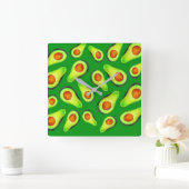Avocado green health fruit foom vierkante klok (Huis)
