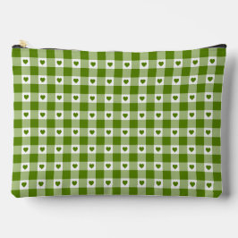Avocado Green Heart Plaid Gingham Retro Color Etui