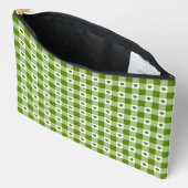 Avocado Green Heart Plaid Gingham Retro Color Etui (Open)
