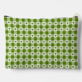 Avocado Green Heart Plaid Gingham Retro Color Etui (Achterkant)