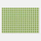 Avocado Green Heart Plaid Gingham Retro Color Inpakpapier Vel (Voorkant)