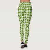 Avocado Green Heart Plaid Gingham Retro Color Leggings (Achterkant)
