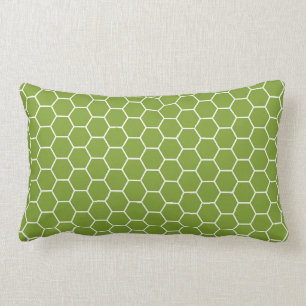 Avocado Green Honeycomb Hexagon Geometric Pattern Kussen