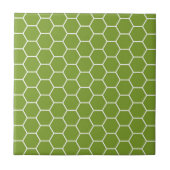 Avocado Green Honeycomb Hexagon Geometric Pattern Tegeltje (Voorkant)