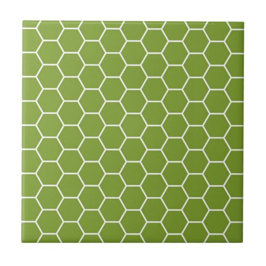 Avocado Green Honeycomb Hexagon Geometric Pattern Tegeltje (Voorkant)