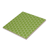 Avocado Green Honeycomb Hexagon Geometric Pattern Tegeltje (Zijkant)