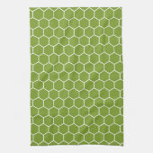 Avocado Green Honeycomb Hexagon Geometric Pattern Theedoek (Verticaal)