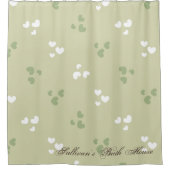 Avocado Green Love Hearts Shower Curtain Douchegordijn (Voorkant)