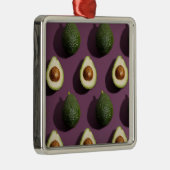 Avocado Green Paars Metalen Ornament (Rechts)