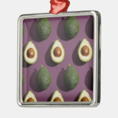 Avocado Green Paars Metalen Ornament (Links)