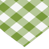 Avocado Green Plaid Gingham Retro Color Korte Tafelloper (Hoek)