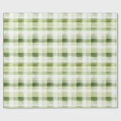 Avocado Green Plaid Stripes Cadeaupapier (Vlak)