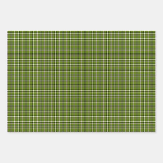 Avocado Green Plaid Windowpane Pattern Retro Inpakpapier Vel (Voorkant 2)