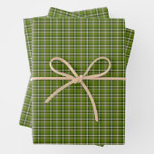 Avocado Green Plaid Windowpane Pattern Retro Inpakpapier Vel (In situ)