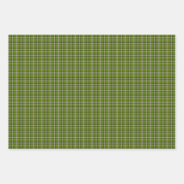 Avocado Green Plaid Windowpane Pattern Retro Inpakpapier Vel
