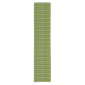 Avocado Green Plaid Windowpane Retro Table Runner Korte Tafelloper (Voorkant)