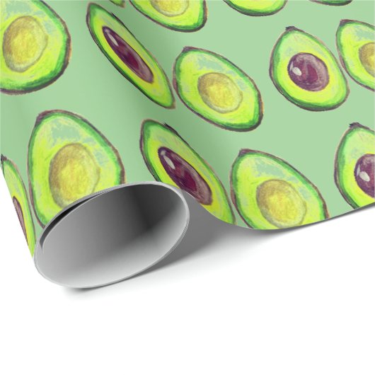 Avocado Green Vegan Foodie Vegeterian Foodie Cadeaupapier (Rol Hoek)