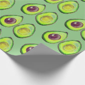 Avocado Green Vegan Foodie Vegeterian Foodie Cadeaupapier (Hoek)