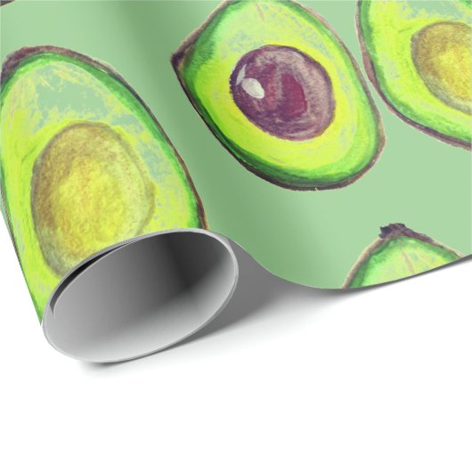 Avocado Green Vegan Foodie Vegeterian Foodie Cadeaupapier (Rol Hoek)