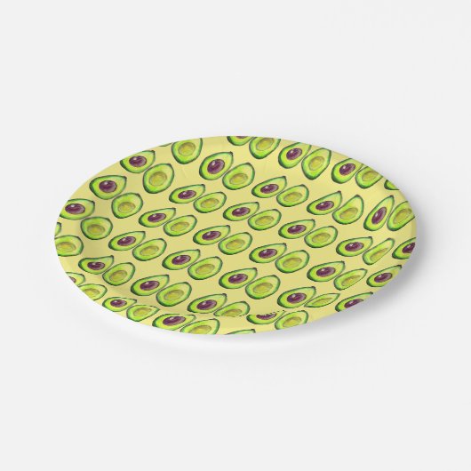 Avocado Green Vegan Foodie Vegeterian Foodie Papieren Bordje (Gekanteld)